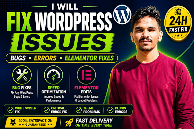 fix wordpress issues, bugs, errors and edit your website