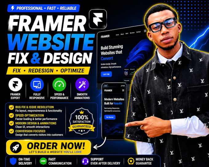 design fix and optimize your framer website landing page speed and conversion