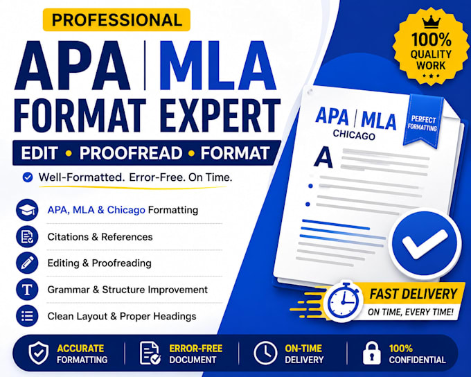 format and proofread your document in apa, mla chicago style