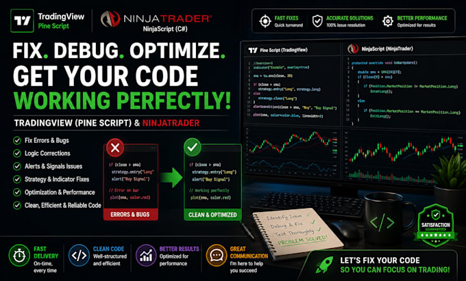 Fix, update, debug and optimize your tradingview pine script or ...