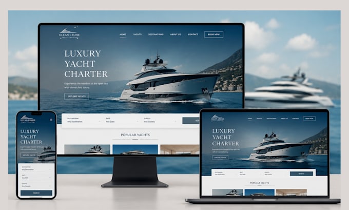build luxury yacht rental website jet ski ship boat cruise website that convert