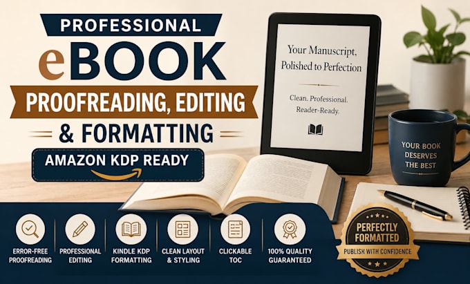 do ebook editing and proofread  for your manuscript