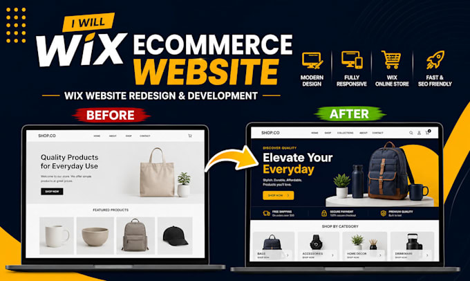 wix ecommerce website, wix website redesign and website development wix website