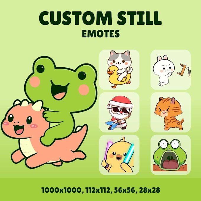 draw cute custom twitch and discord still emotes