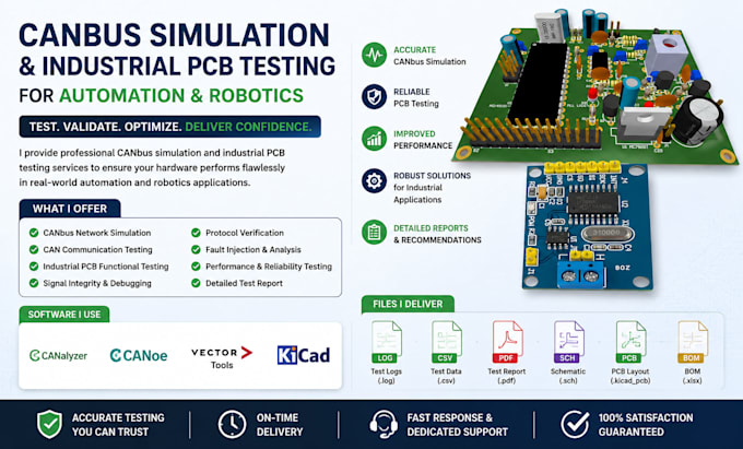 canbus simulation and industrial pcb testing for automation and robotics