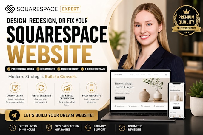 design, redesign, or fix your squarespace website professionally