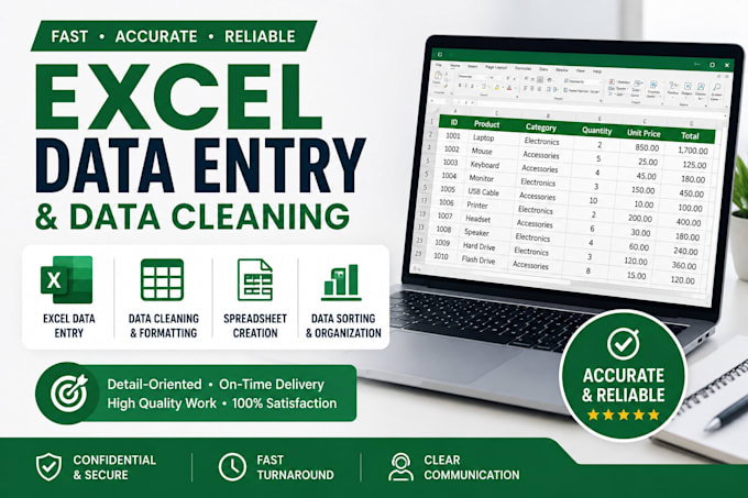 do excel data entry and data cleaning