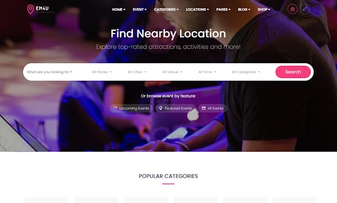 build an event website event management event planning website event ticket site