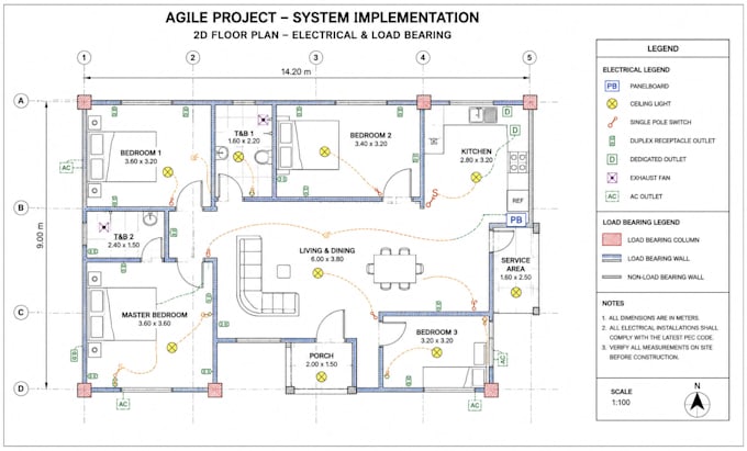 agile project system implementation adu 2d floor plan electrical load bearing