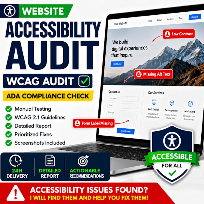 do website accessibility audit, wcag audit and ada compliance check