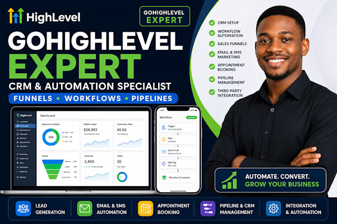 setup gohighlevel CRM workflows and pipelines