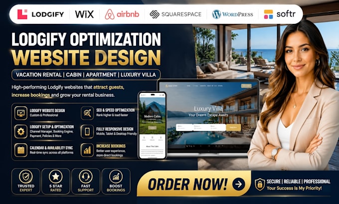 lodgify optimization vacation cabin apartment rental luxury villa website design
