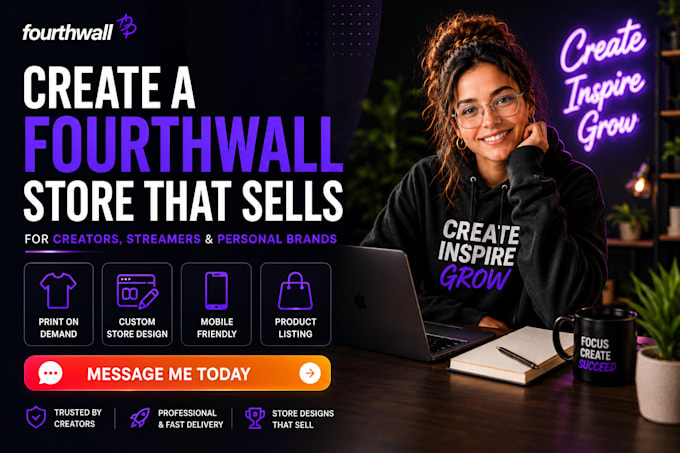design a converting fourthwall website, redesign fourth wall merch pod store