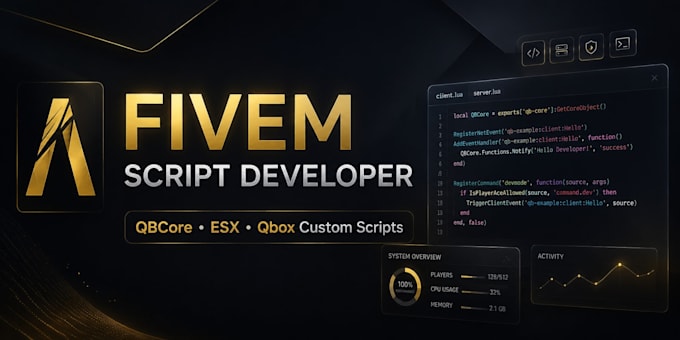develop custom optimized fivem scripts for qbcore, esx and qbox