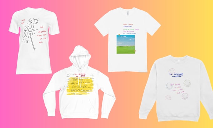 create hand drawn illustration merch for t shirt, hoodie, crewnecks