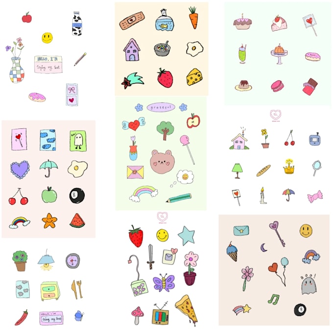 draw doodle sticker sheets