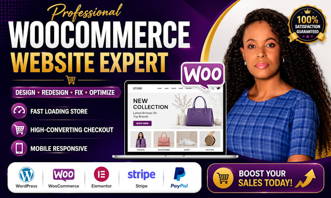 build wordpress woocommerce website, redesign wordpress website fix woocommerce