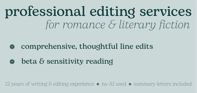 line edit your romance or literary fiction book