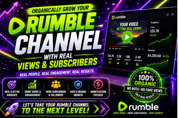 Organically grow your rumble channel with real views and subscribers by ...