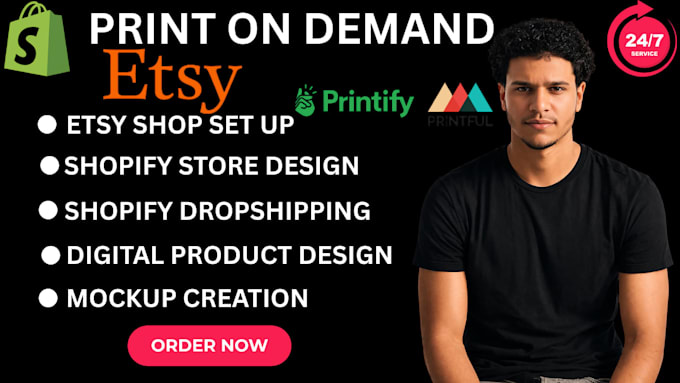 create a premium print on demand shopify store, etsy pod,