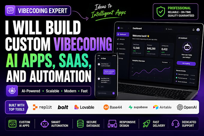 build custom vibecoding ai apps, saas, and automation