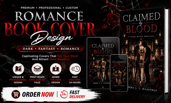 create stunning fantasy and dark book romance ebook covers professional kindle