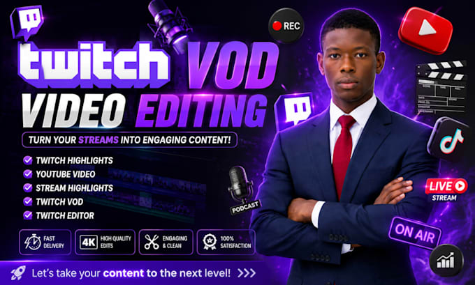professionally edit twitch vods into engaging stream high