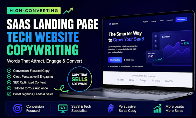 be your saas landing page tech website copywriting sales conversion copywriting