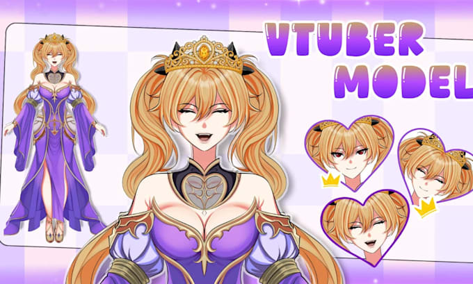 design anime vtuber avatar live2d rig vtube studio model vtuber commission