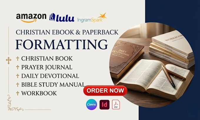 write, design and format christian devotionals, prayer books, and ebooks