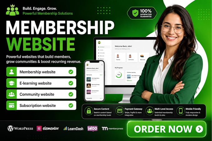 build membership website subscription website community website