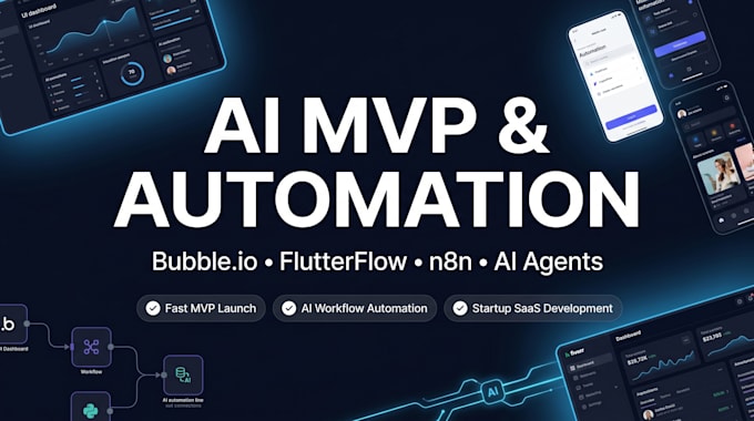 build rapid ai mvp, ai vibe coding, ai automation workflow using bubble io, n8n