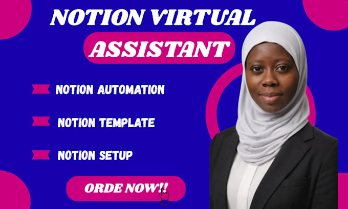 be your notion virtual assistant, notion setup, automation, templates