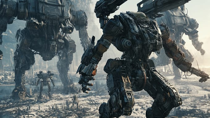 draw or design mechs robots concepts