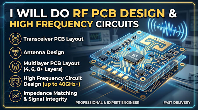 rf pcb design, transceiver layout, antenna, multilayer layout high frequency pcb