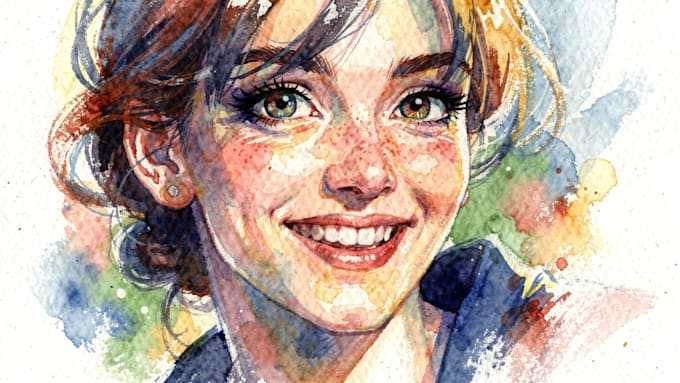 paint a colorful portrait in watercolor