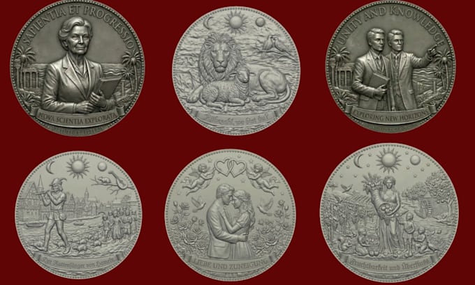design custom 3d coin, challenge coin, bas relief and  printable stl model