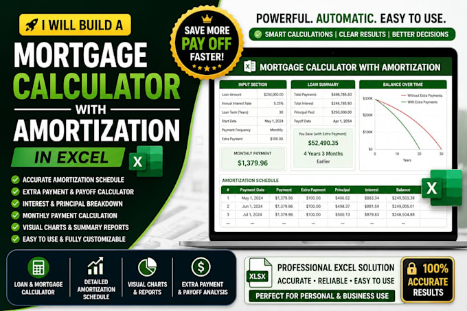 build a mortgage calculator with amortization in excel