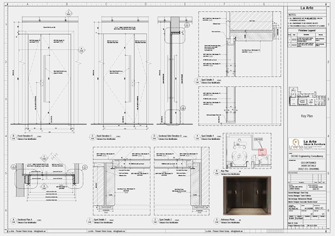 complete cutlist, elevation and assembly drawings for joinery, millwork