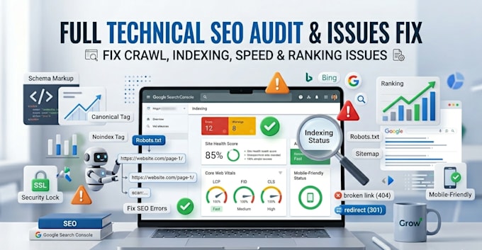 fix robots txt, sitemap and technical SEO indexing issues