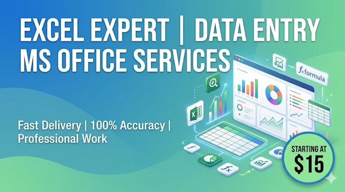 be your expert in excel, data analysis and ms office tasks