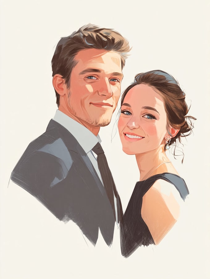 draw couple portrait illustration