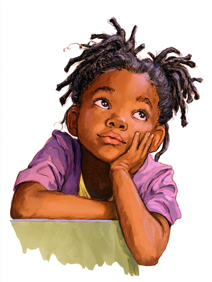 draw african american children book illustrations