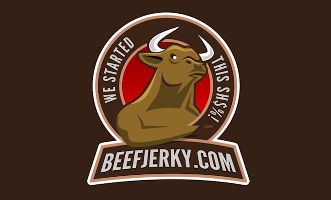design gorgeous beef jerky mascot logo