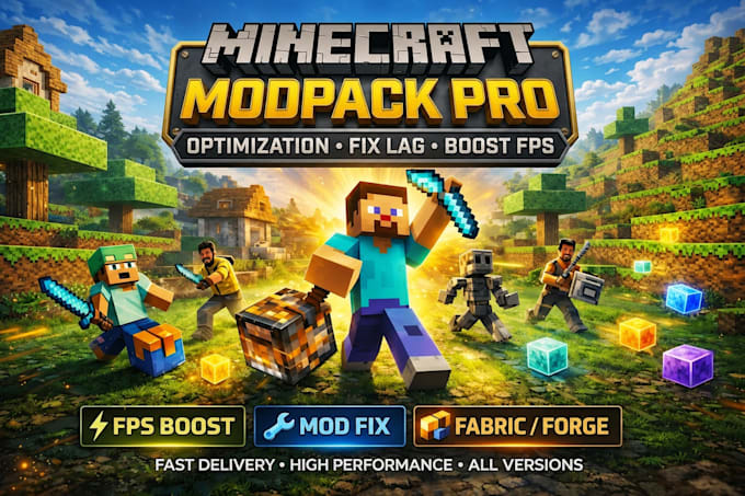 create, fix and optimize modpack minecraft, sever setup, paper, fabric to forge