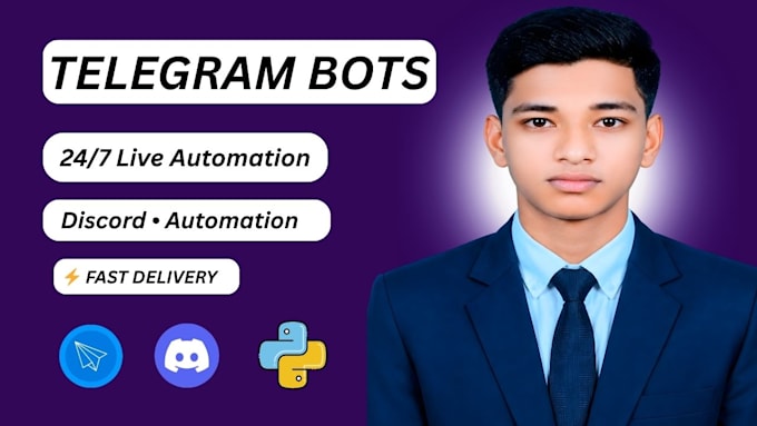develop a custom telegram bot for automation using python