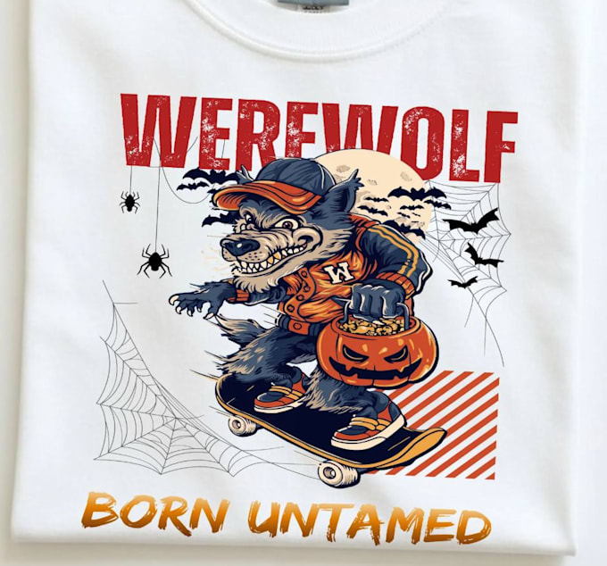 create high quality halloween t shirt werewolf logo