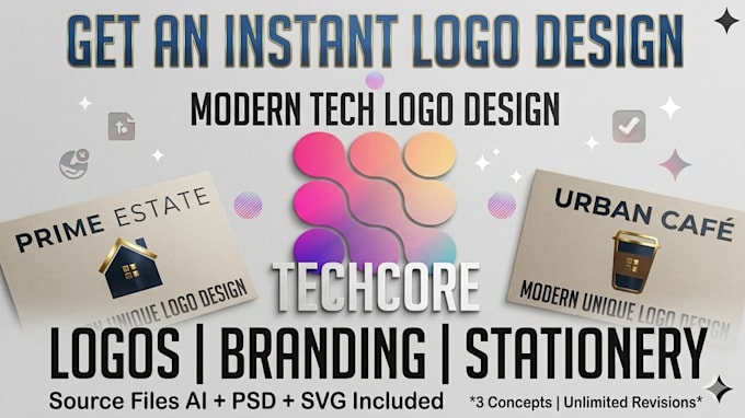 design 3 modern minimalist logo concepts
