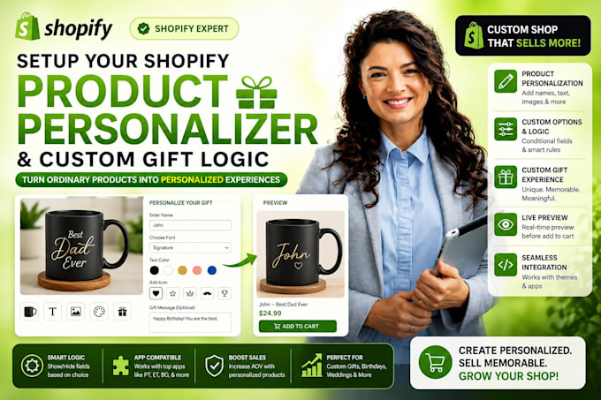 setup your shopify product personalizer and custom gift logic
