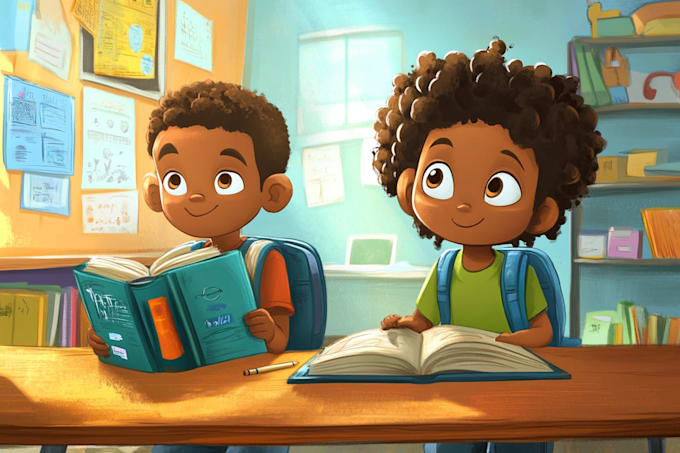 digitally paint colourful children book illustrations